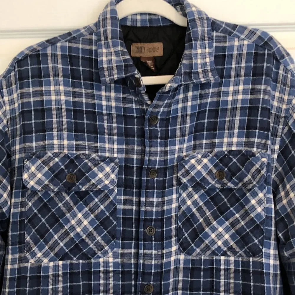 COPY - Men’s M Shacket Jacket Blue plaid quilted